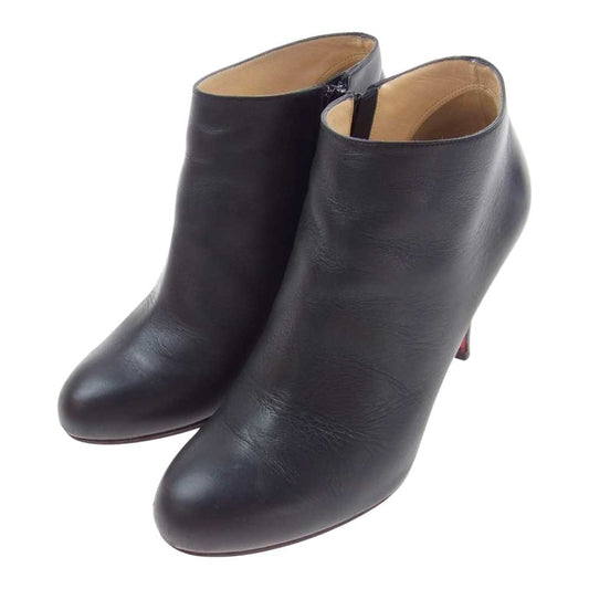 Christian Louboutin クリスチャンルブタン 3130002 BELLE 85 CALF レザー ブーティー ショート ブーツ ブラック ブラック系 レッド系 36【中古】