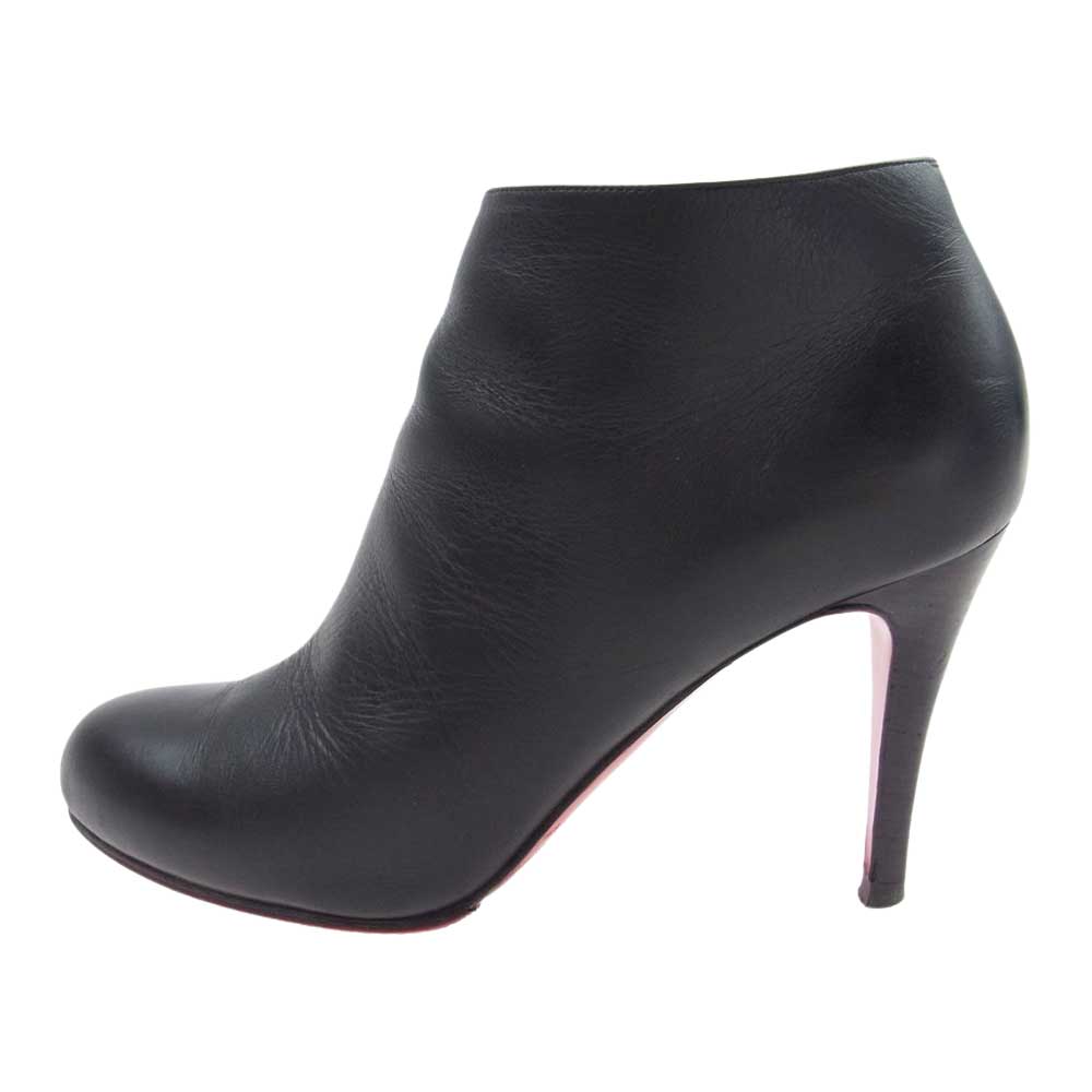 Christian Louboutin クリスチャンルブタン 3130002 BELLE 85 CALF レザー ブーティー ショート ブーツ ブラック ブラック系 レッド系 36【中古】