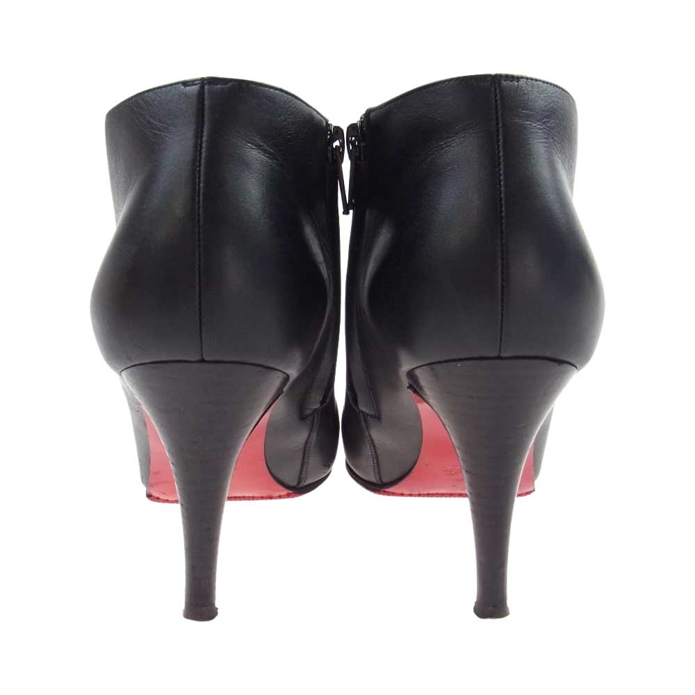 Christian Louboutin クリスチャンルブタン 3130002 BELLE 85 CALF レザー ブーティー ショート ブーツ ブラック ブラック系 レッド系 36【中古】