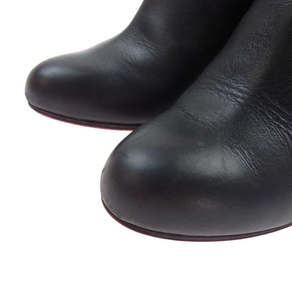 Christian Louboutin クリスチャンルブタン 3130002 BELLE 85 CALF レザー ブーティー ショート ブーツ ブラック ブラック系 レッド系 36【中古】