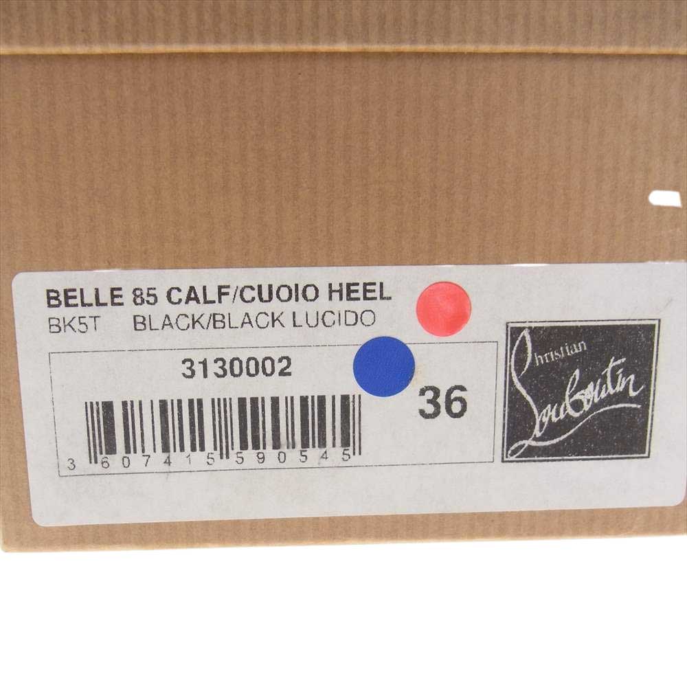 Christian Louboutin クリスチャンルブタン 3130002 BELLE 85 CALF レザー ブーティー ショート ブーツ ブラック ブラック系 レッド系 36【中古】