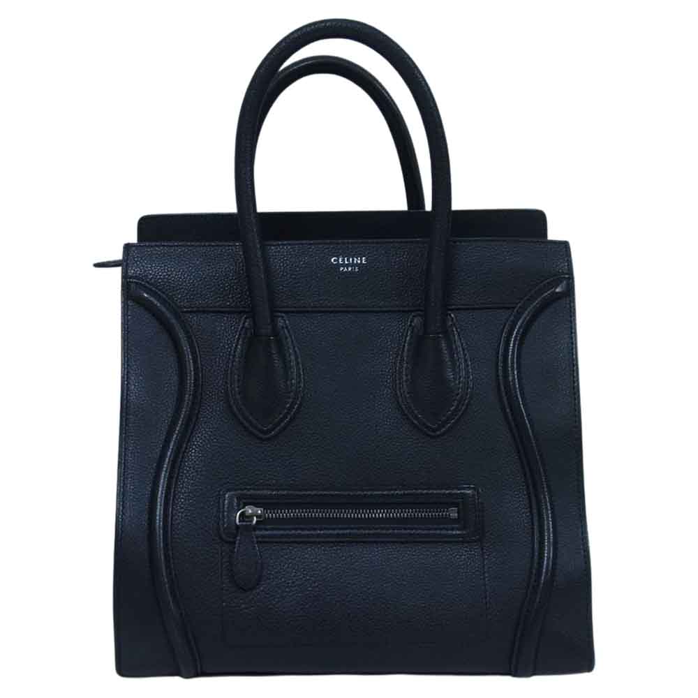CELINE セリーヌ ラゲージ ミニ ショッパー トート ハンド バッグ ブラック系【中古】