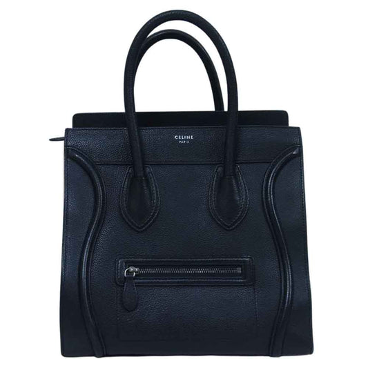 CELINE セリーヌ ラゲージ ミニ ショッパー トート ハンド バッグ ブラック系【中古】