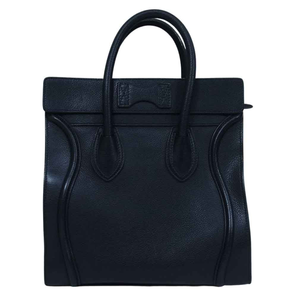 CELINE セリーヌ ラゲージ ミニ ショッパー トート ハンド バッグ ブラック系【中古】