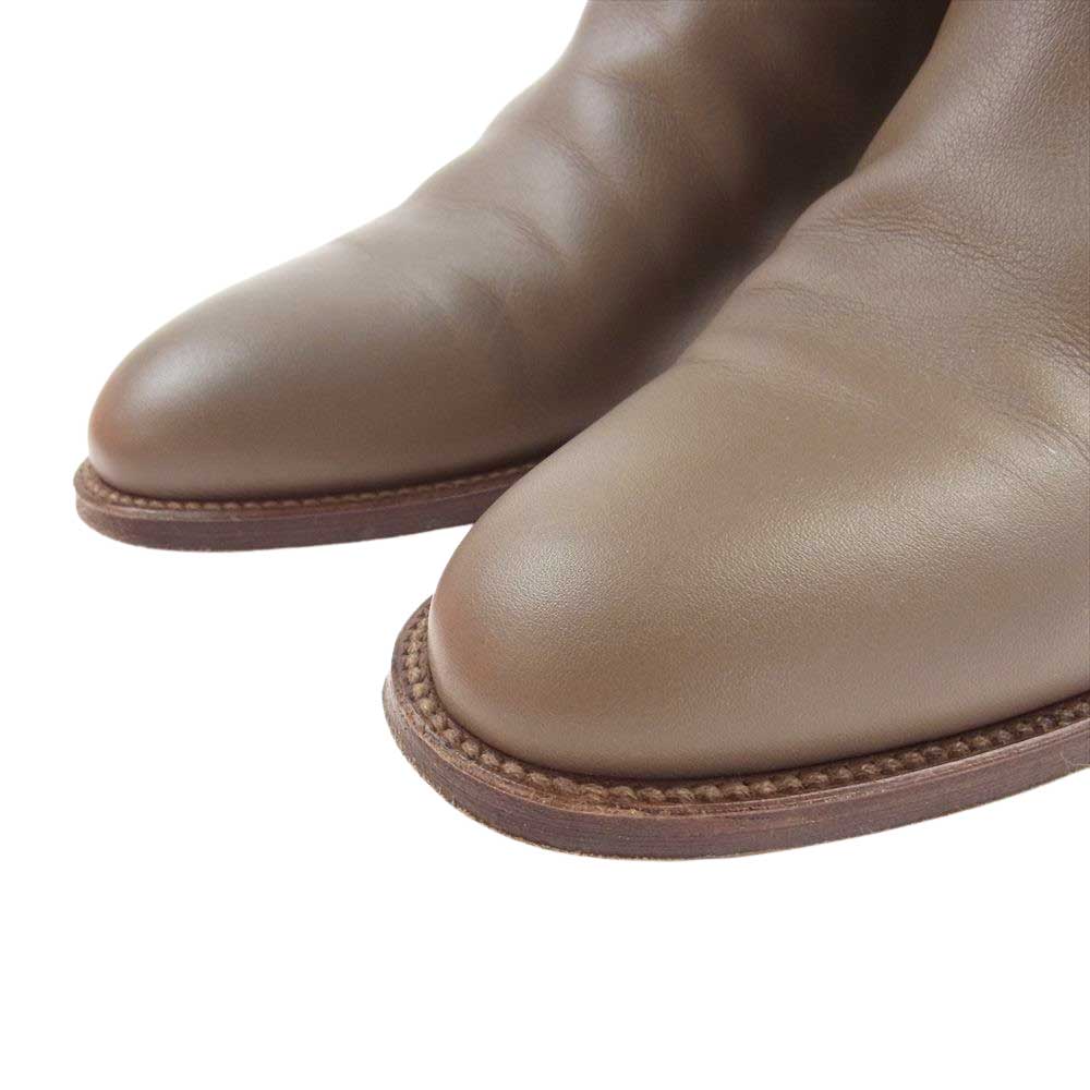 HERMES エルメス ケリー金具 レザー ジャンピング ブーツ エトゥープ ベージュ系 36【中古】