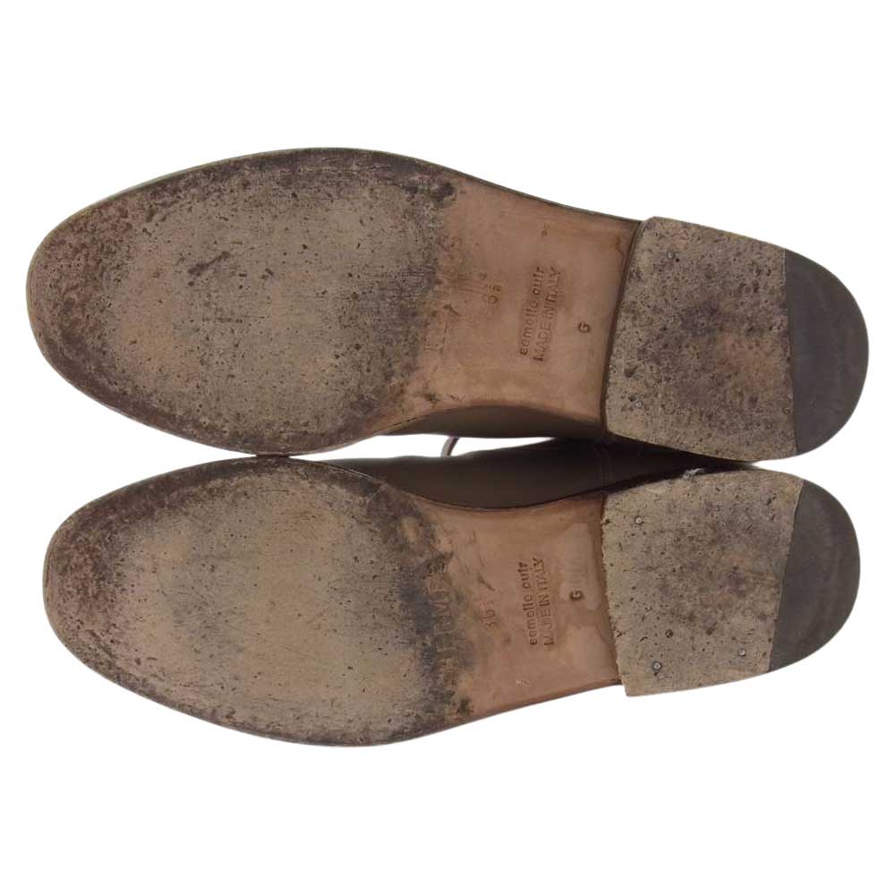 HERMES エルメス ケリー金具 レザー ジャンピング ブーツ エトゥープ ベージュ系 36【中古】