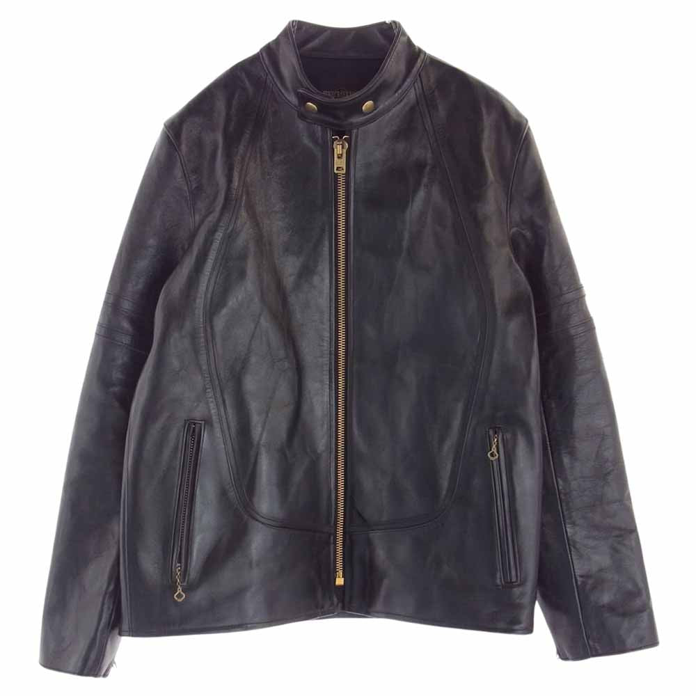 ファインクリークレザーズ ROBERTS ロバーツ ホースハイド シングル レザー ライダース ジャケット ブラック系 40【美品】【中古】