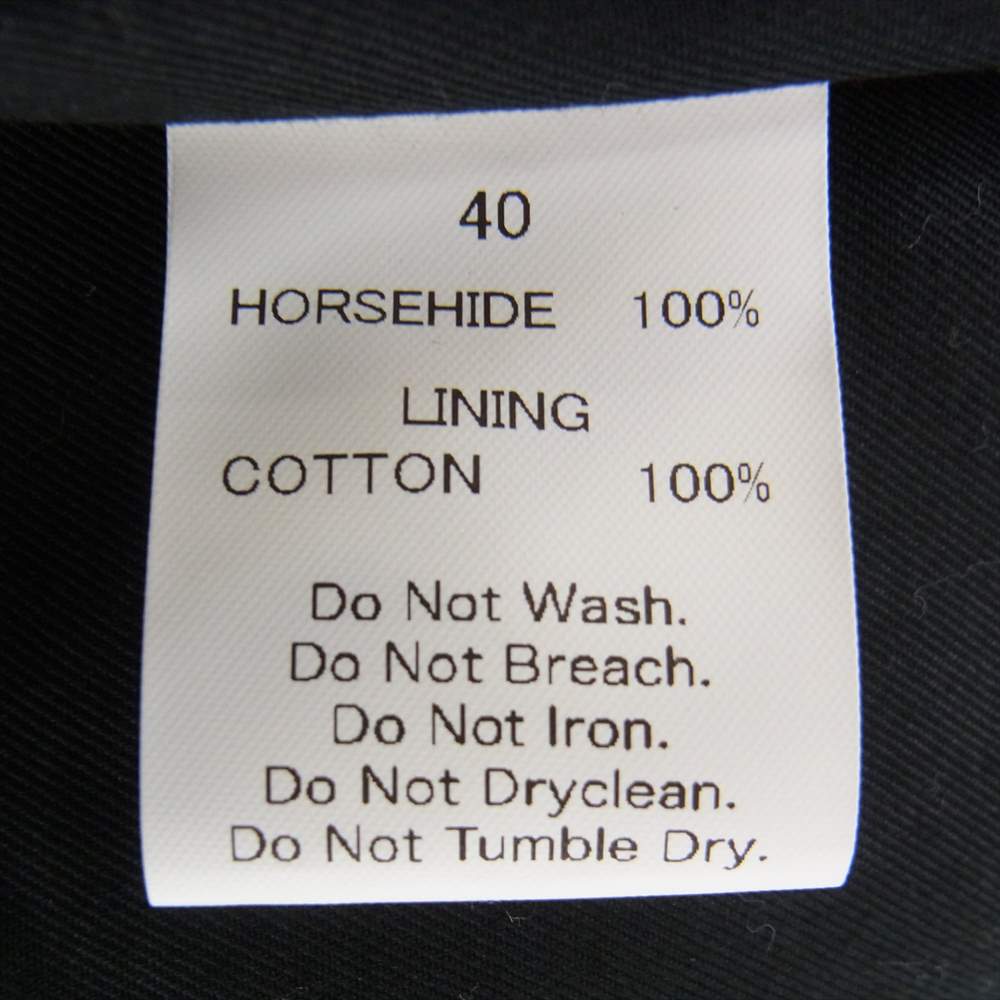 ファインクリークレザーズ ROBERTS ロバーツ ホースハイド シングル レザー ライダース ジャケット ブラック系 40【美品】【中古】