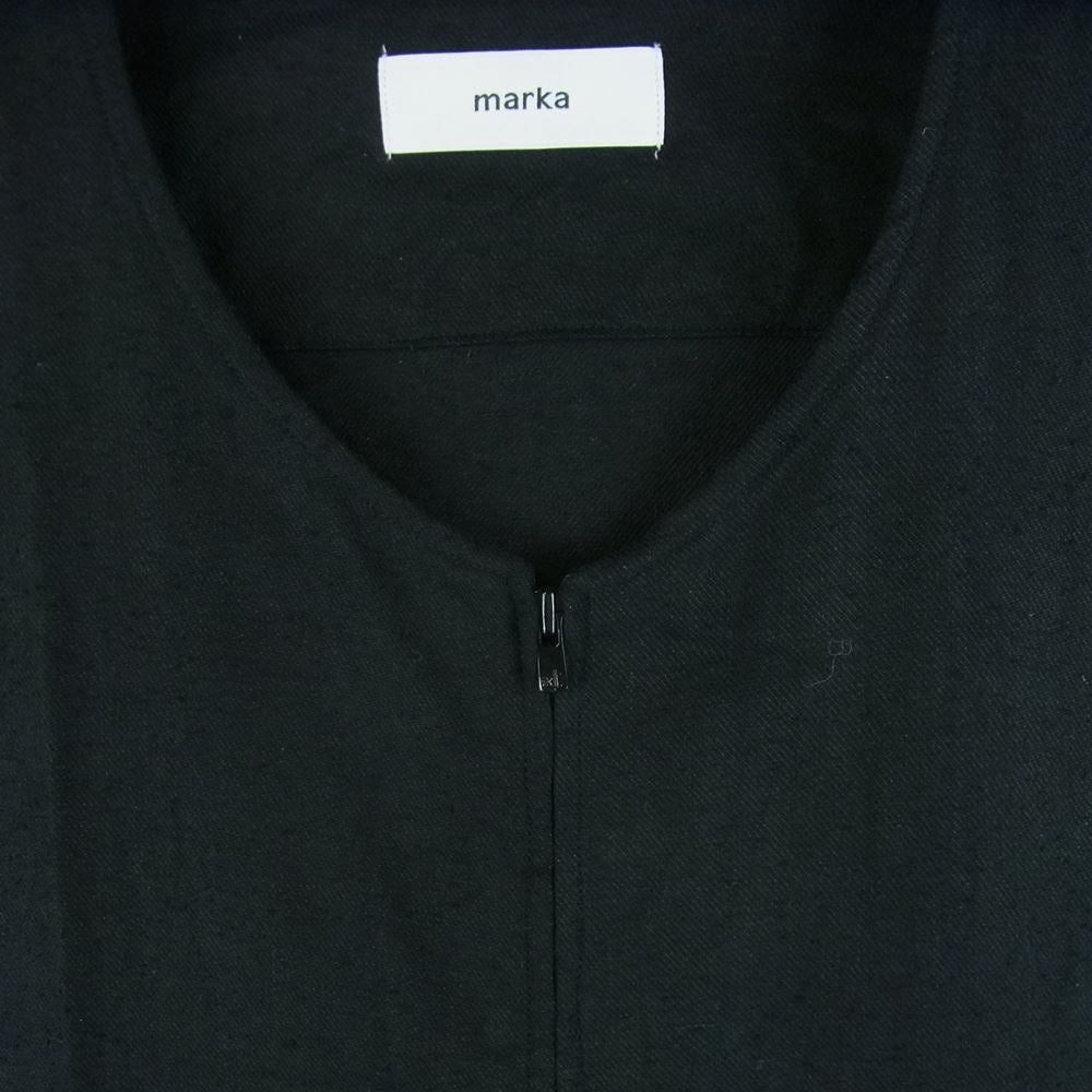 marka マーカ M22A-05BL01A ZIP UP VEST SILK LINEN TWILL シルクリネン ツイル ジップアップ ベスト ブラック系 2【中古】