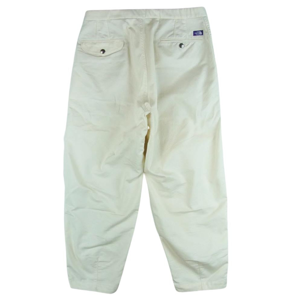 THE NORTH FACE ノースフェイス NT5052N PURPLE LABEL Stretch Twill Wide Tapered Pants パープルレーベル ストレッチ ツイル ワイド テーパード パンツ オフホワイト系 30【中古】