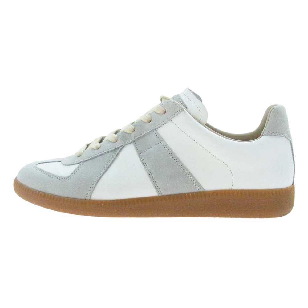 MAISON MARGIELA メゾンマルジェラ 22 ジャーマントレーナー レザー ローカット スニーカー ベージュ系 40【美品】【中古】