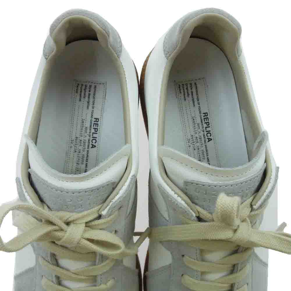 MAISON MARGIELA メゾンマルジェラ 22 ジャーマントレーナー レザー ローカット スニーカー ベージュ系 40【美品】【中古】