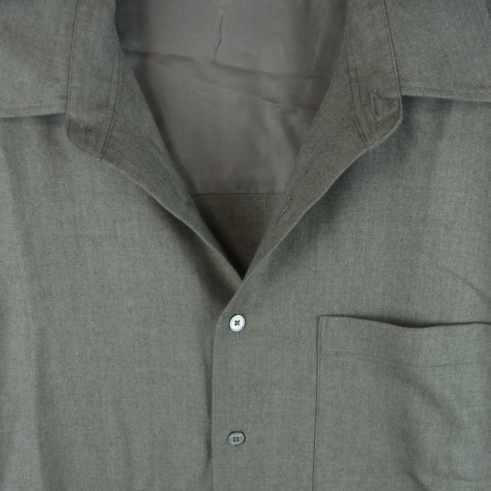 AURALEE オーラリー A22AS01OS SUPER LIGHT WOOL SHIRTS スーパーライト ウール シャツ 長袖 グレー系 3【美品】【中古】