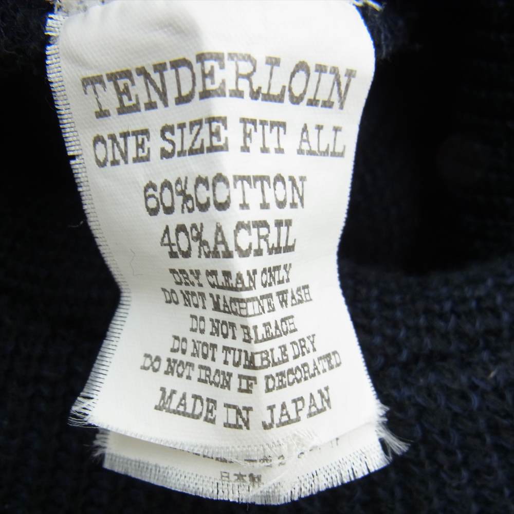 TENDERLOIN テンダーロイン T-JEEP CAP ツバ付き ニット キャップ ネイビー系【中古】