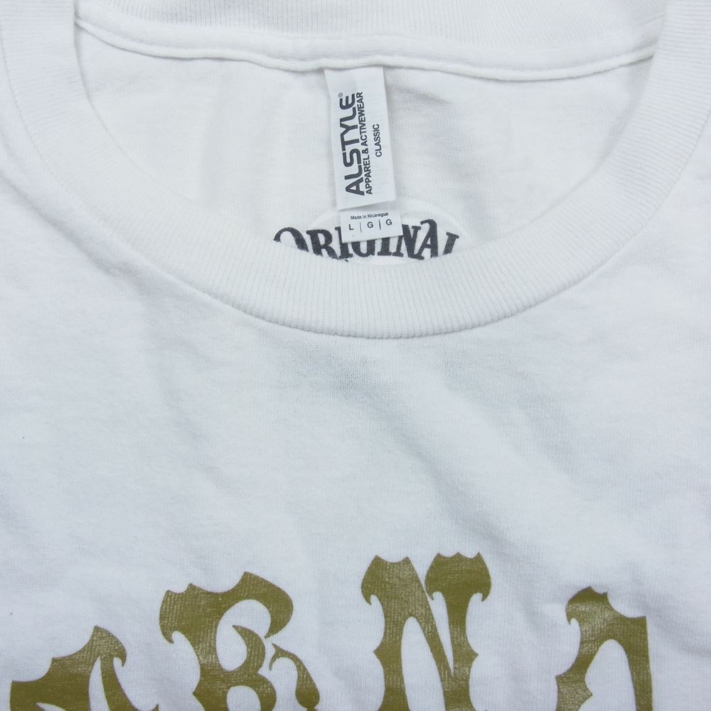 TENDERLOIN テンダーロイン C.Z.Z.M TEE ジグザグ ボルネオスカル 半袖 Tシャツ ホワイト系 L【中古】