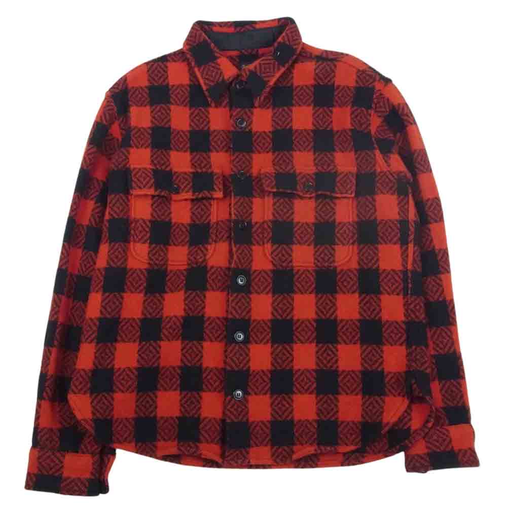 TENDERLOIN テンダーロイン T-BUFFALO SHT JKT バッファロー チェック ウール シャツ ジャケット ブラック系 レッド系 S【中古】