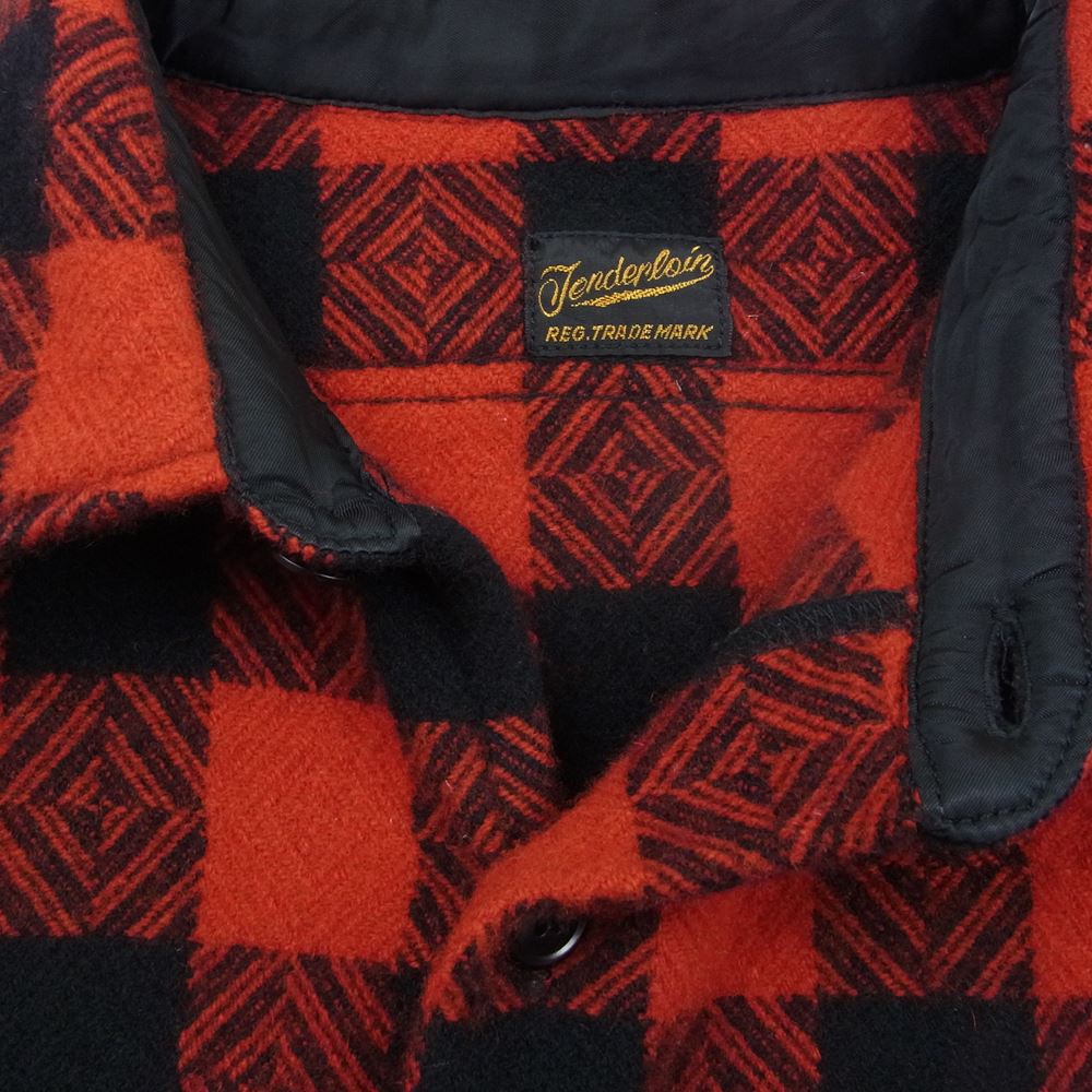 TENDERLOIN テンダーロイン T-BUFFALO SHT JKT バッファロー チェック ウール シャツ ジャケット ブラック系 レッド系 S【中古】