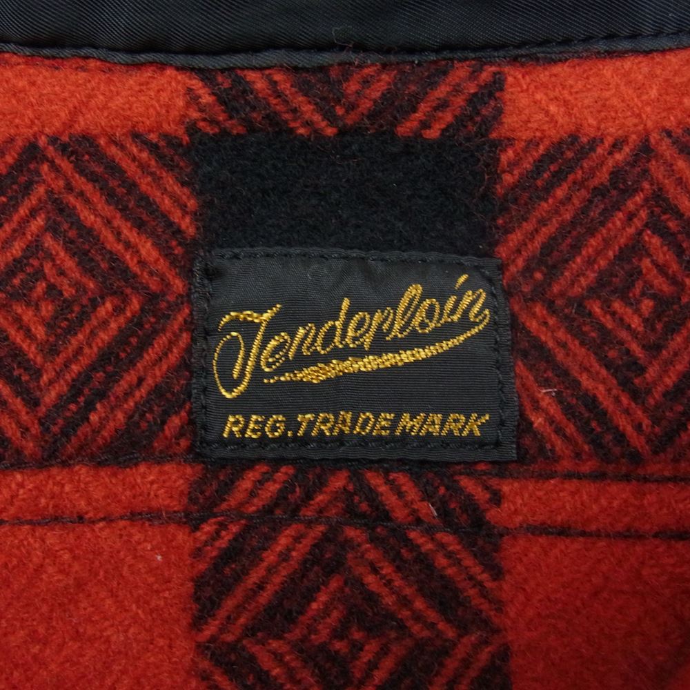 TENDERLOIN テンダーロイン T-BUFFALO SHT JKT バッファロー チェック ウール シャツ ジャケット ブラック系 レッド系 S【中古】