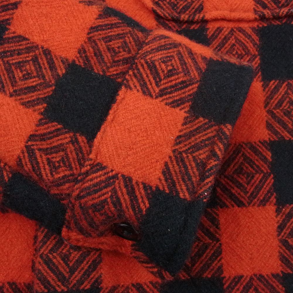 TENDERLOIN テンダーロイン T-BUFFALO SHT JKT バッファロー チェック ウール シャツ ジャケット ブラック系 レッド系 S【中古】