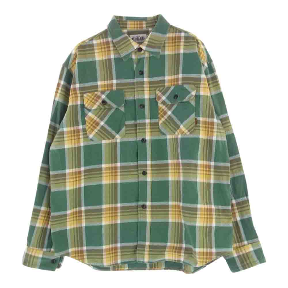 CALEE キャリー L/S Check shirt 長袖 チェック シャツ ヘビーネル グリーン系 L【中古】