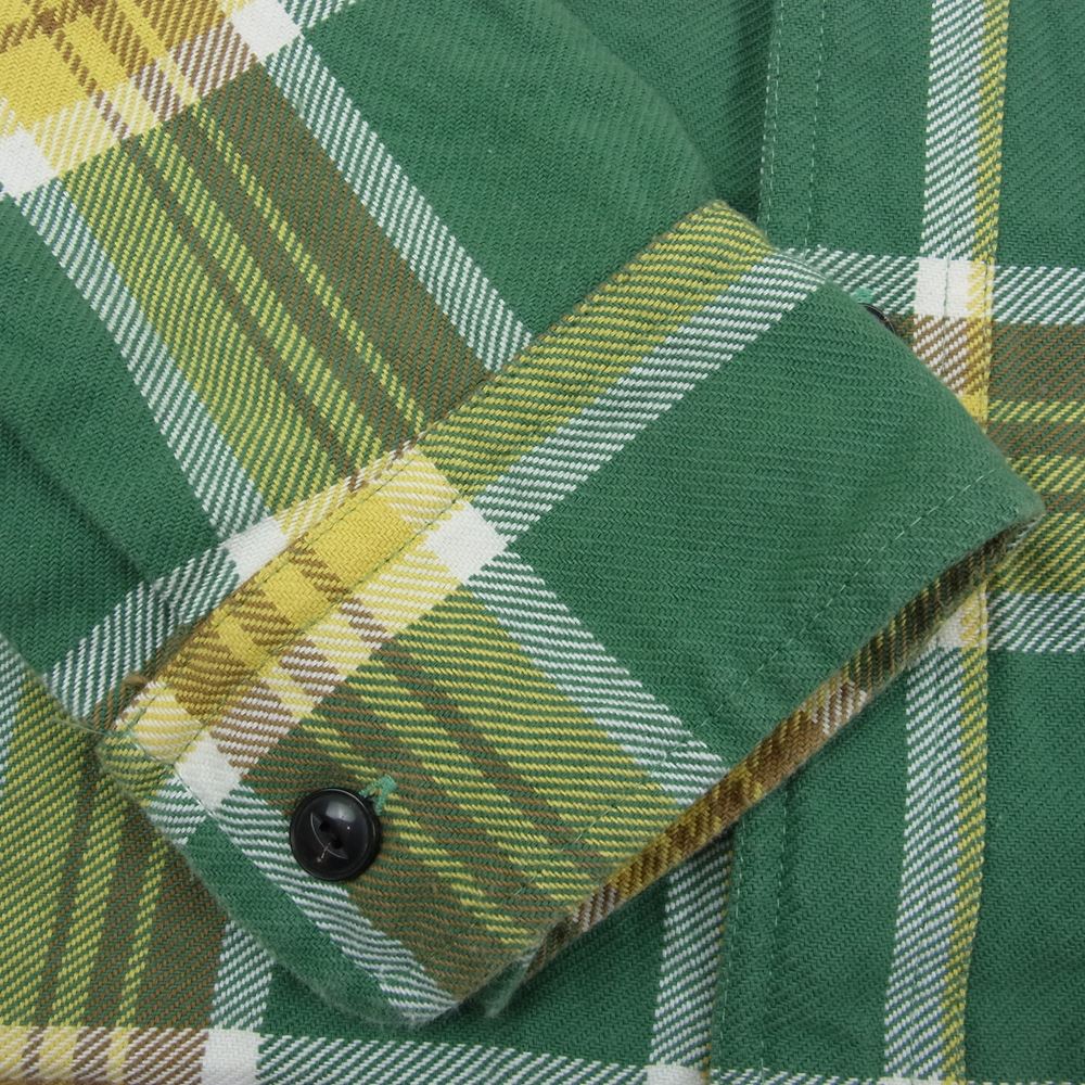 CALEE キャリー L/S Check shirt 長袖 チェック シャツ ヘビーネル グリーン系 L【中古】