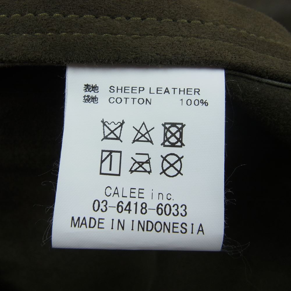 CALEE キャリー 21AW 21AW005SP skin shirt jacket シープスキン シャツ ジャケット グレー系 XL【極上美品】【中古】