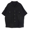 PORTER CLASSIC ポータークラシック 21SS SASHIKO STRETCH KEROUAC SHIRT 刺し子 サシコ ストレッチ ケルアック 半袖 開襟 オープンカラー シャツ ブラック系 L【中古】