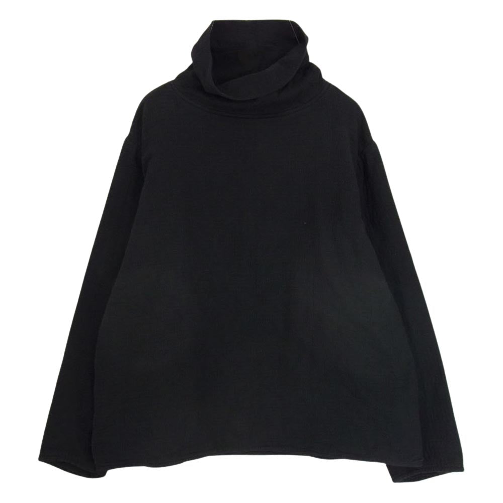 PORTER CLASSIC ポータークラシック 21AW SASHIKO STRETCH BEATNIK TURTLENECK FLEECE LINING 刺し子 サシコ ストレッチ ビートニク タートルネック フリースライニング ブラック系 L【美品】【中古】