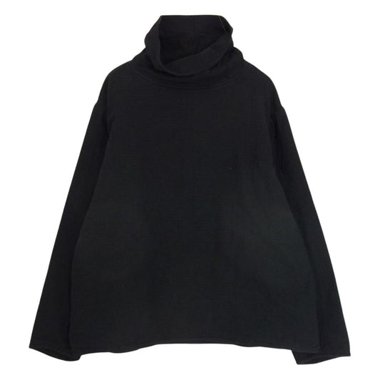 PORTER CLASSIC ポータークラシック 21AW SASHIKO STRETCH BEATNIK TURTLENECK FLEECE LINING 刺し子 サシコ ストレッチ ビートニク タートルネック フリースライニング ブラック系 L【美品】【中古】