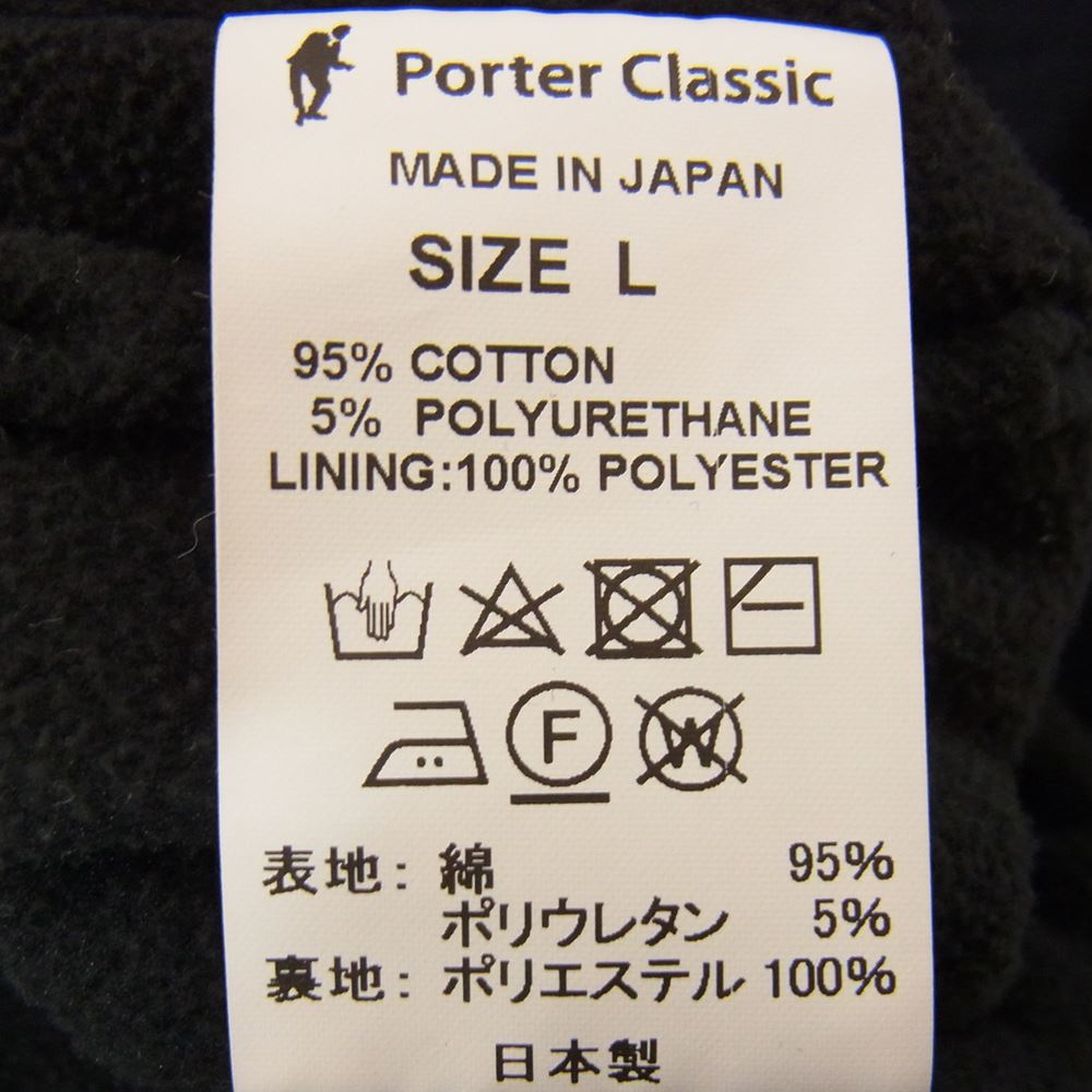 PORTER CLASSIC ポータークラシック 21AW SASHIKO STRETCH BEATNIK TURTLENECK FLEECE LINING 刺し子 サシコ ストレッチ ビートニク タートルネック フリースライニング ブラック系 L【美品】【中古】