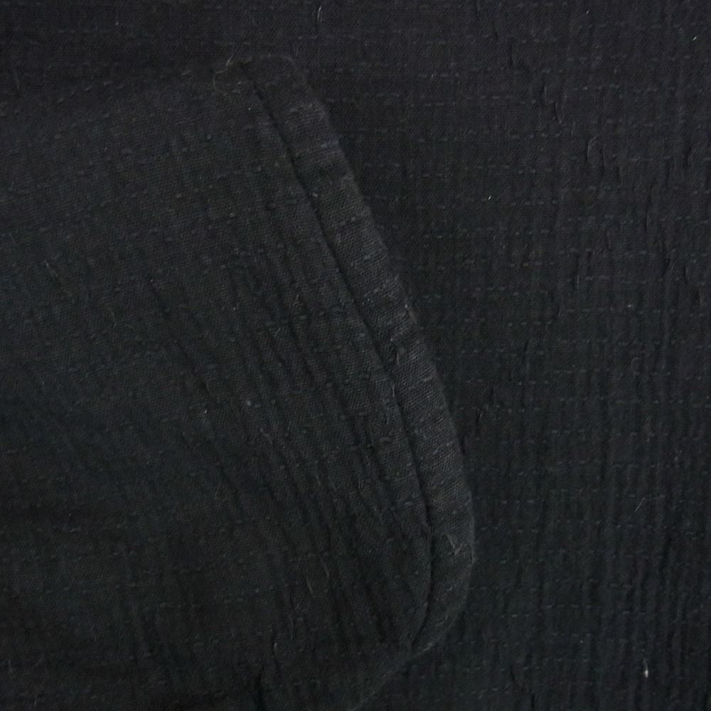 PORTER CLASSIC ポータークラシック 21AW SASHIKO STRETCH BEATNIK TURTLENECK FLEECE LINING 刺し子 サシコ ストレッチ ビートニク タートルネック フリースライニング ブラック系 L【美品】【中古】