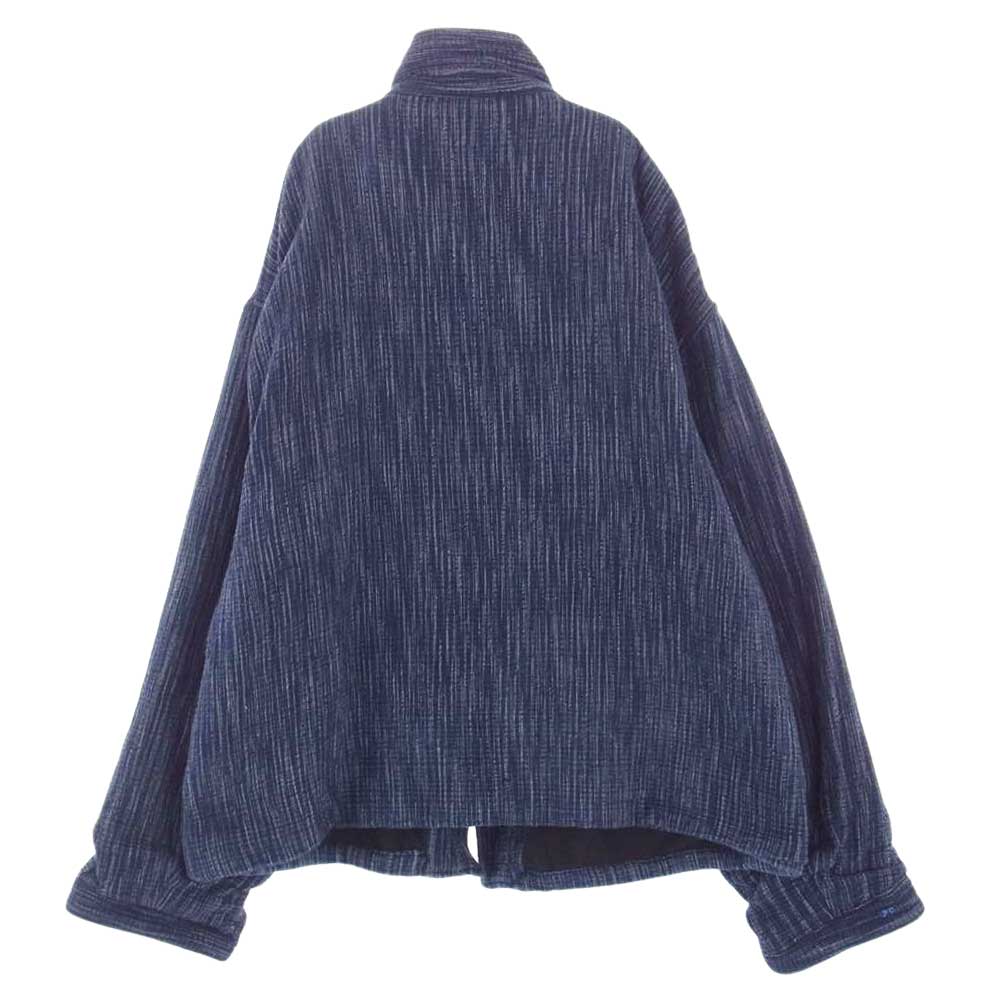 PORTER CLASSIC ポータークラシック 10周年記念 限定 KASURI CHINESE JACKET 絣 カスリ チャイニーズ ジャケット ネイビー系 4【美品】【中古】