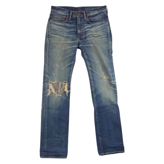 HYSTERIC GLAMOUR ヒステリックグラマー 02181AP06  CN加工 スリム ストレート PT デニム パンツ インディゴブルー系 30【中古】