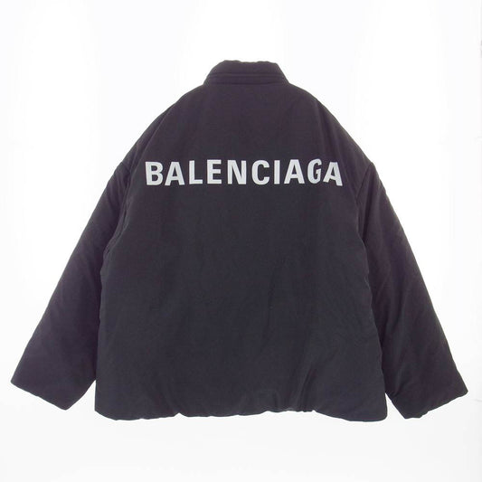 BALENCIAGA バレンシアガ 18AW 533910 TYD36 バックロゴ パフィ オーバーサイズ ブルゾン ブラック系 50【中古】