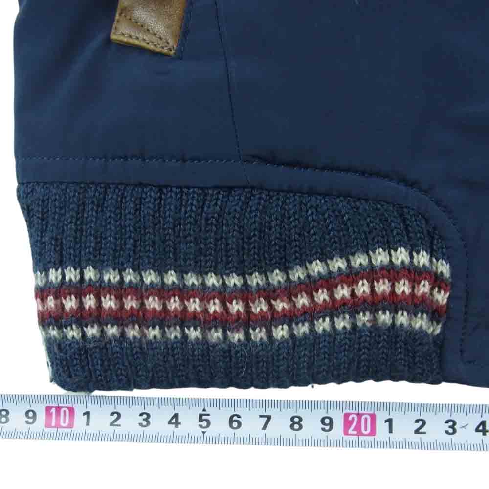 DIESEL ディーゼル 牛革 レザー 切替し ナイロン ジャケット 中国製 ネイビー系 L【中古】