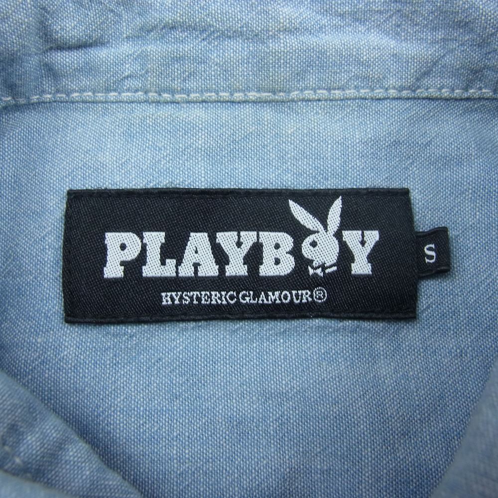 HYSTERIC GLAMOUR ヒステリックグラマー 1251AH01 ×PLAYBOY プレイボーイ 1251AH01 デニム シャツ インディゴブルー系 S【中古】