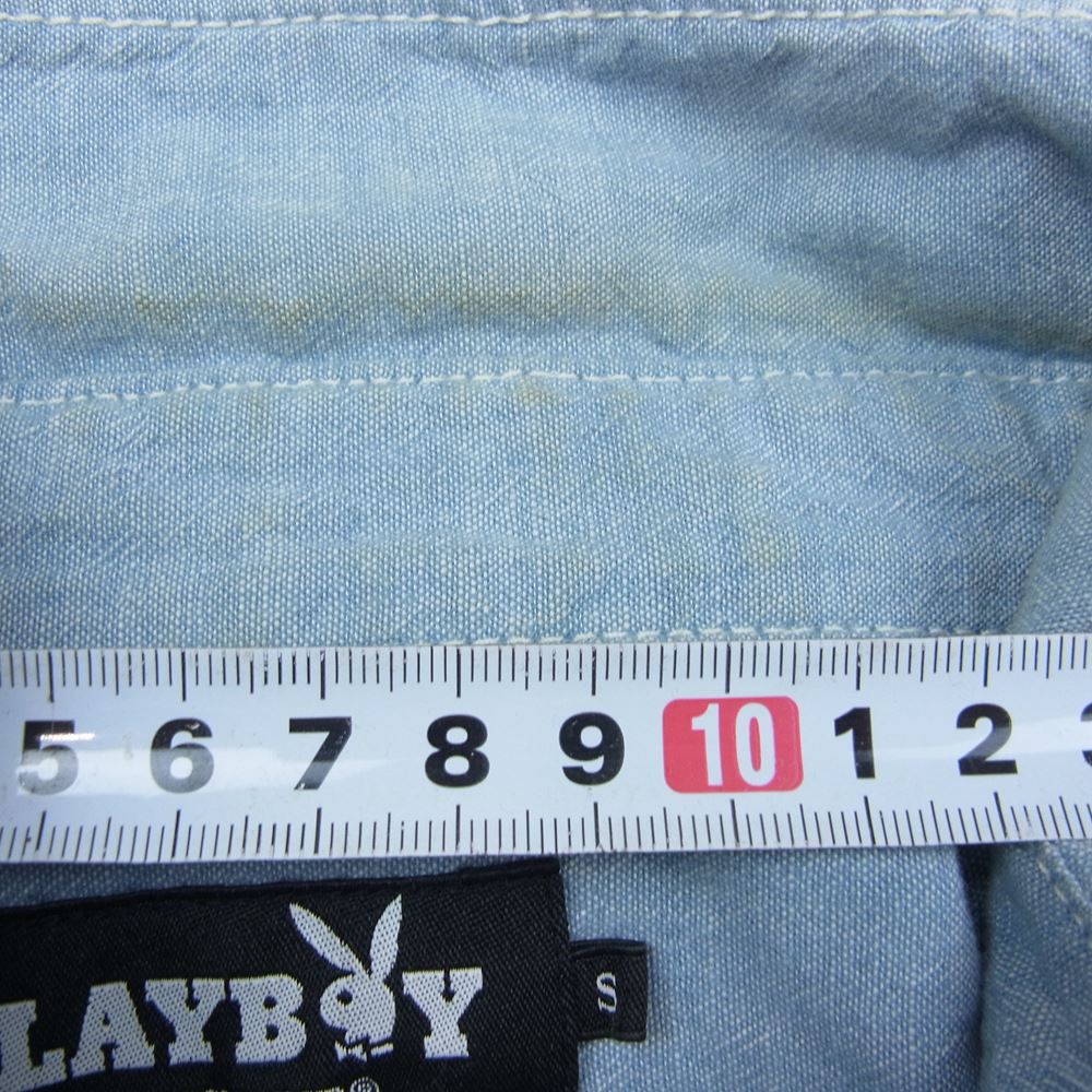 HYSTERIC GLAMOUR ヒステリックグラマー 1251AH01 ×PLAYBOY プレイボーイ 1251AH01 デニム シャツ インディゴブルー系 S【中古】