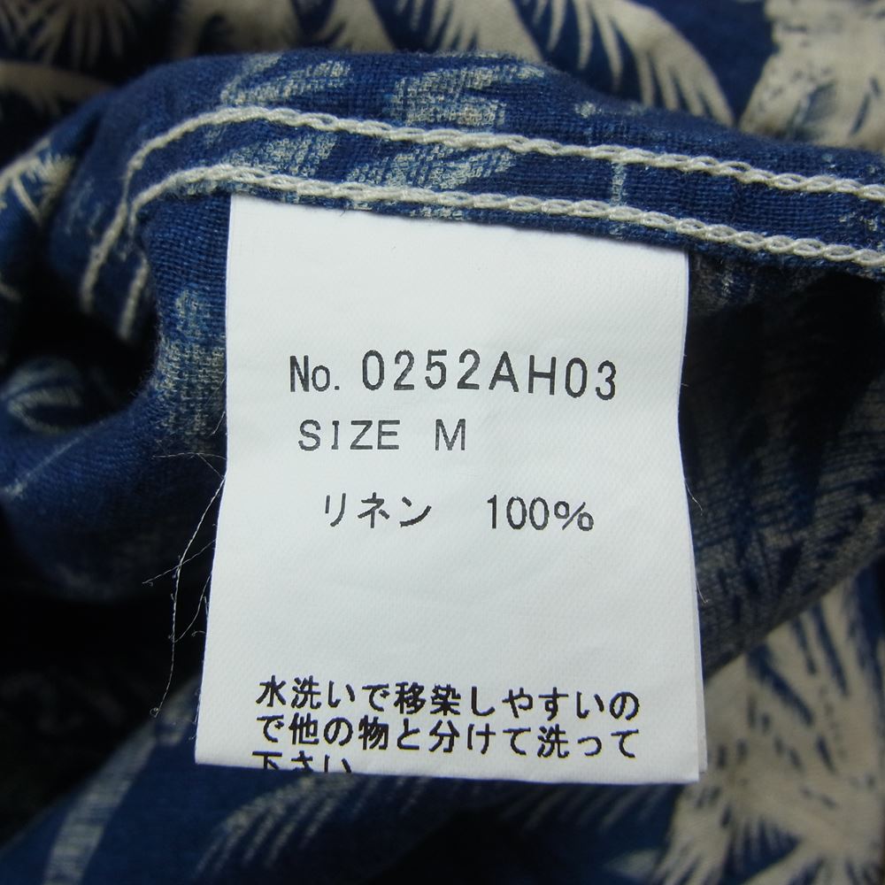 HYSTERIC GLAMOUR ヒステリックグラマー 0252AH03 リネン アロハ シャツ 半袖 ネイビー系 M【中古】