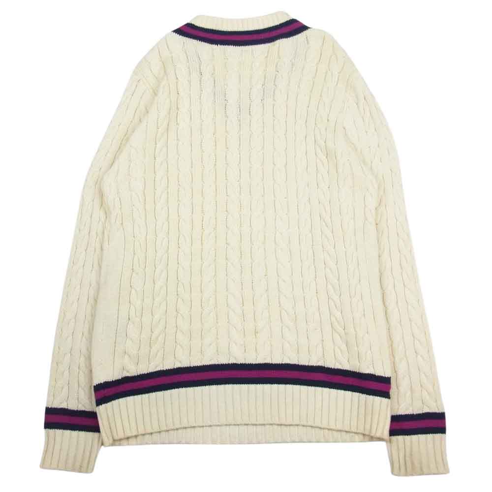 HYSTERIC GLAMOUR ヒステリックグラマー 0241NS01 Vネック ケーブル ニット セーター オフホワイト系 S【中古】