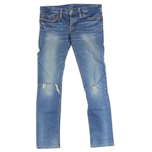 HYSTERIC GLAMOUR ヒステリックグラマー ローライズ ストレッチ クラッシュ スキニー デニム パンツ インディゴブルー系 サイズ表記無【中古】