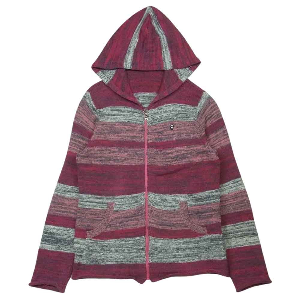 HYSTERIC GLAMOUR ヒステリックグラマー 0242ND04 ネイティブボーダー ジップ パーカー ピンク系 S【中古】