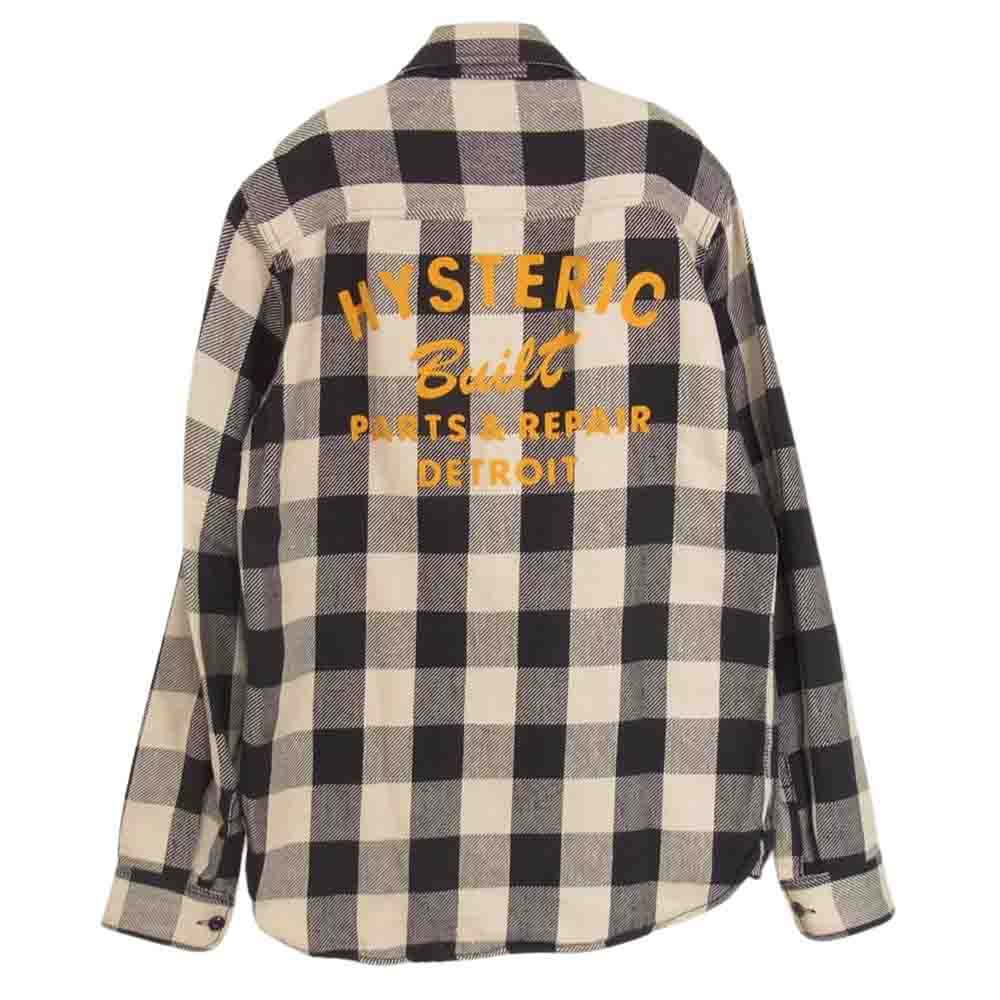 HYSTERIC GLAMOUR ヒステリックグラマー 0234AH07 HYS BUILT 刺繍 ワーク チェック 長袖シャツ ブラック系 S【中古】