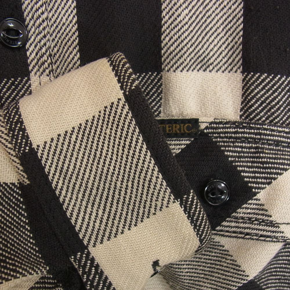 HYSTERIC GLAMOUR ヒステリックグラマー 0234AH07 HYS BUILT 刺繍 ワーク チェック 長袖シャツ ブラック系 S【中古】