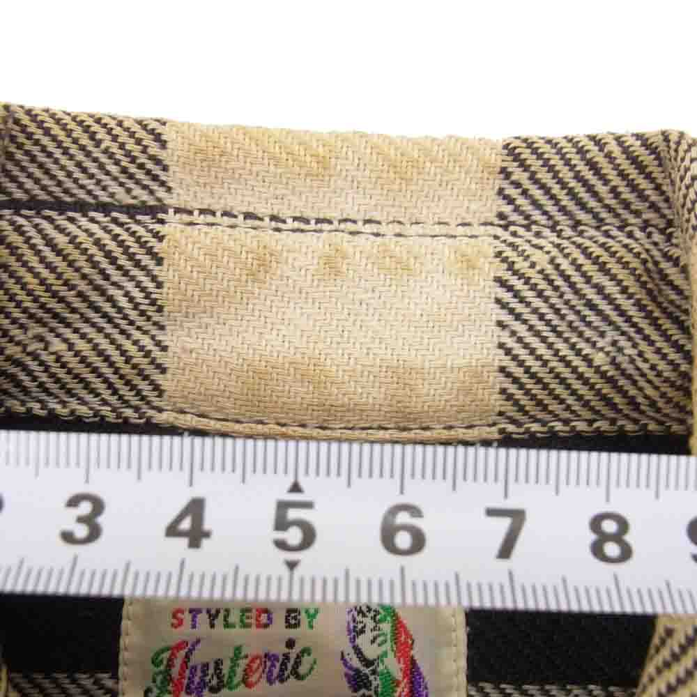 HYSTERIC GLAMOUR ヒステリックグラマー 0234AH07 HYS BUILT 刺繍 ワーク チェック 長袖シャツ ブラック系 S【中古】