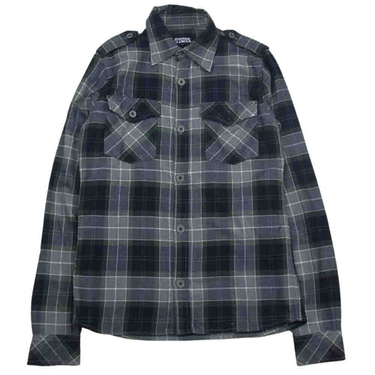 HYSTERIC GLAMOUR ヒステリックグラマー 4AH-1821 コットン ミリタリー チェック 長袖 シャツ グレー グレー系 S【中古】