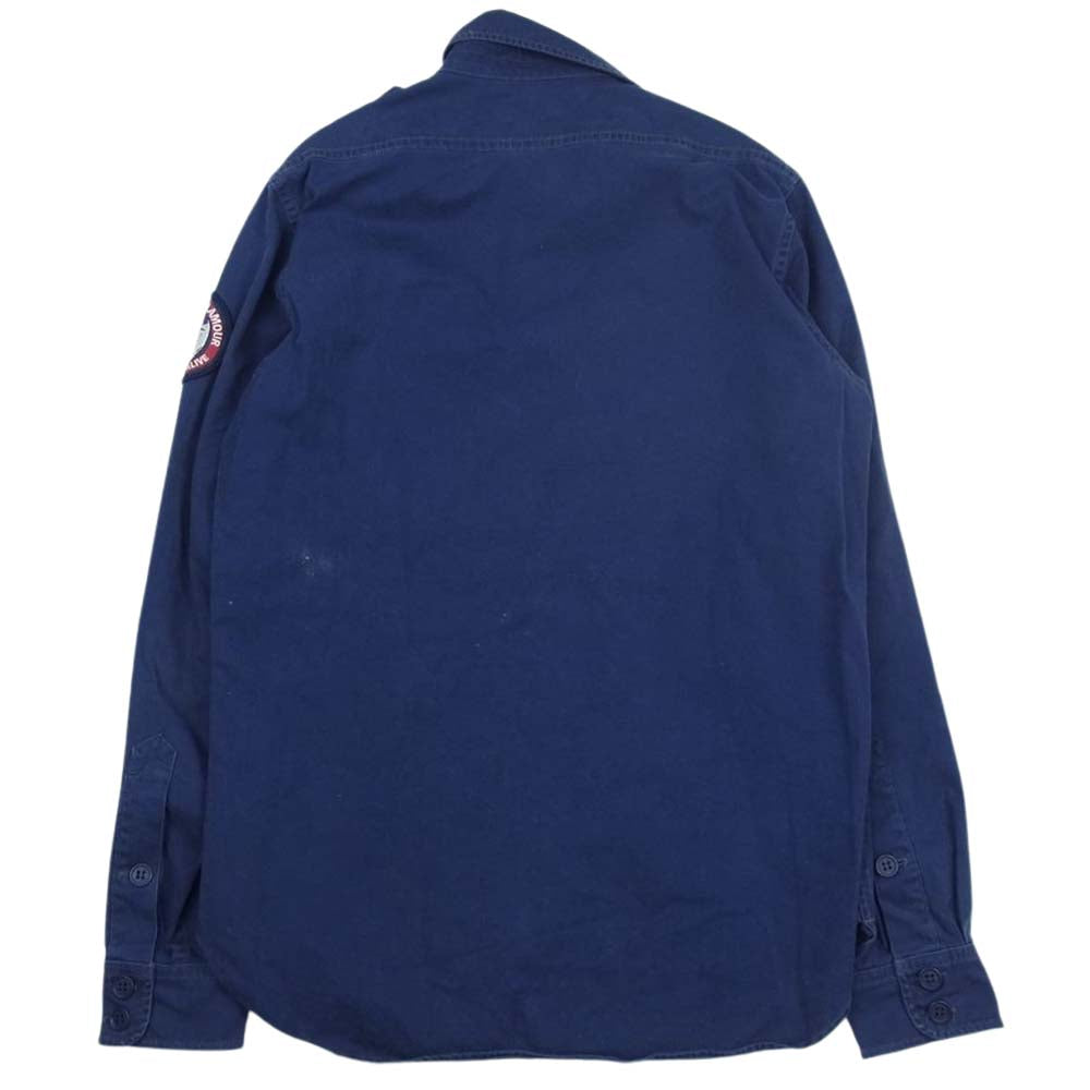 HYSTERIC GLAMOUR ヒステリックグラマー 0251AH05 ガールズワッペン ミリタリー ワーク 長袖 シャツ ネイビー系 S【中古】
