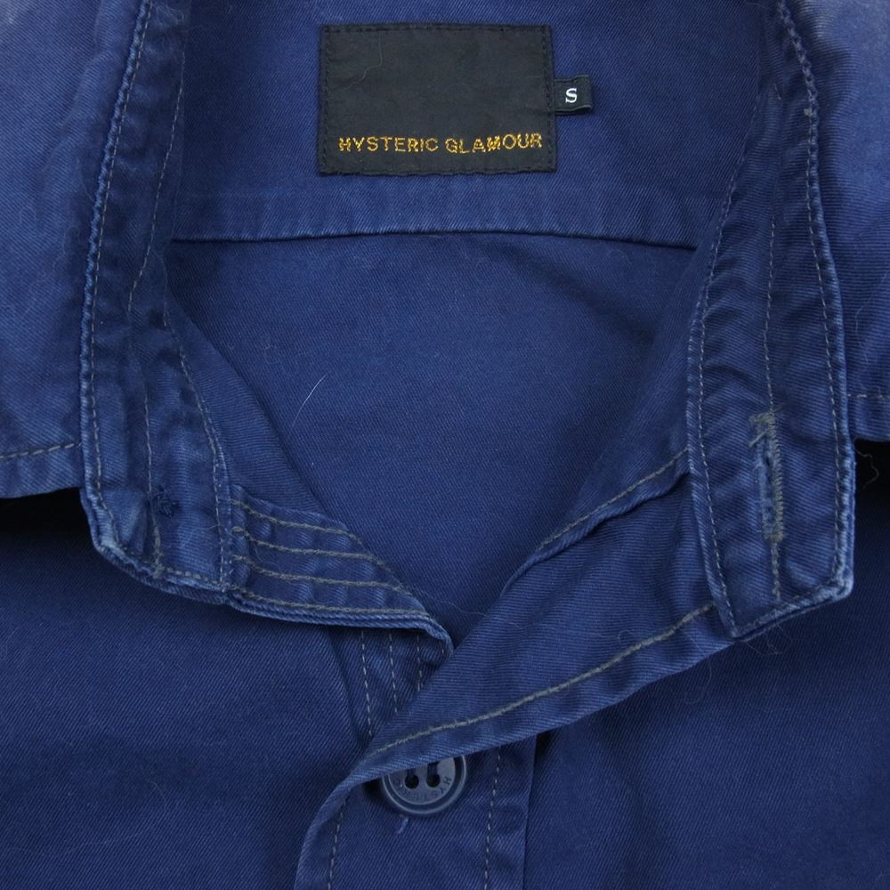 HYSTERIC GLAMOUR ヒステリックグラマー 0251AH05 ガールズワッペン ミリタリー ワーク 長袖 シャツ ネイビー系 S【中古】