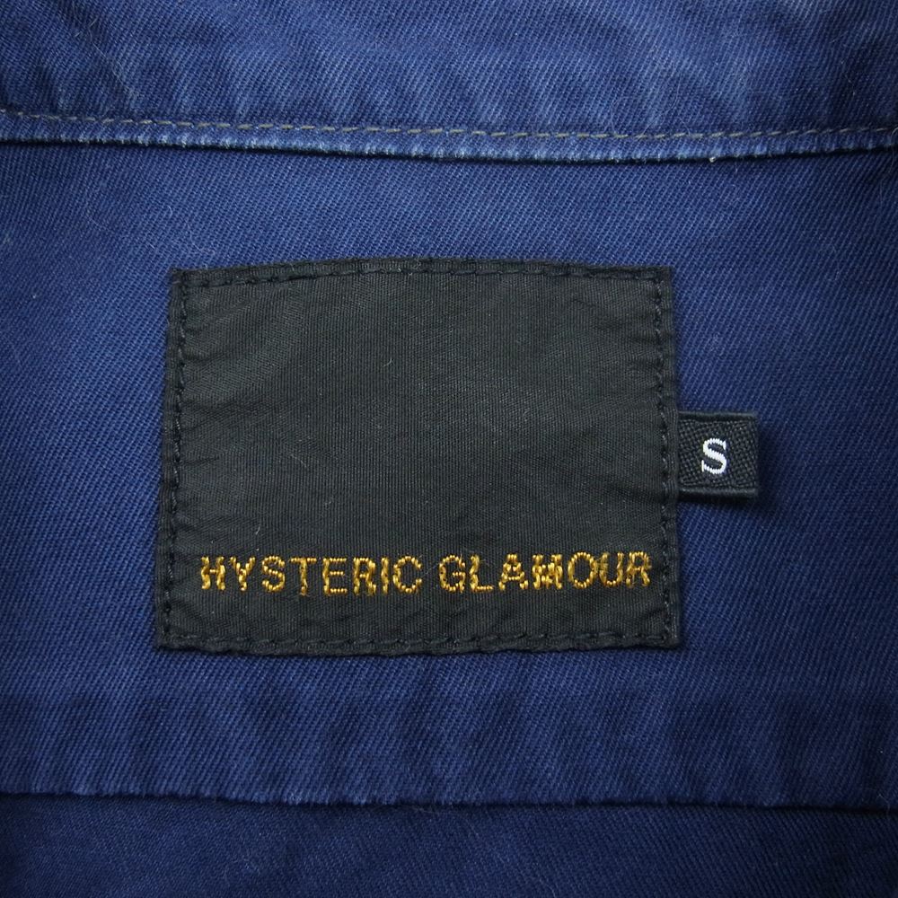 HYSTERIC GLAMOUR ヒステリックグラマー 0251AH05 ガールズワッペン ミリタリー ワーク 長袖 シャツ ネイビー系 S【中古】