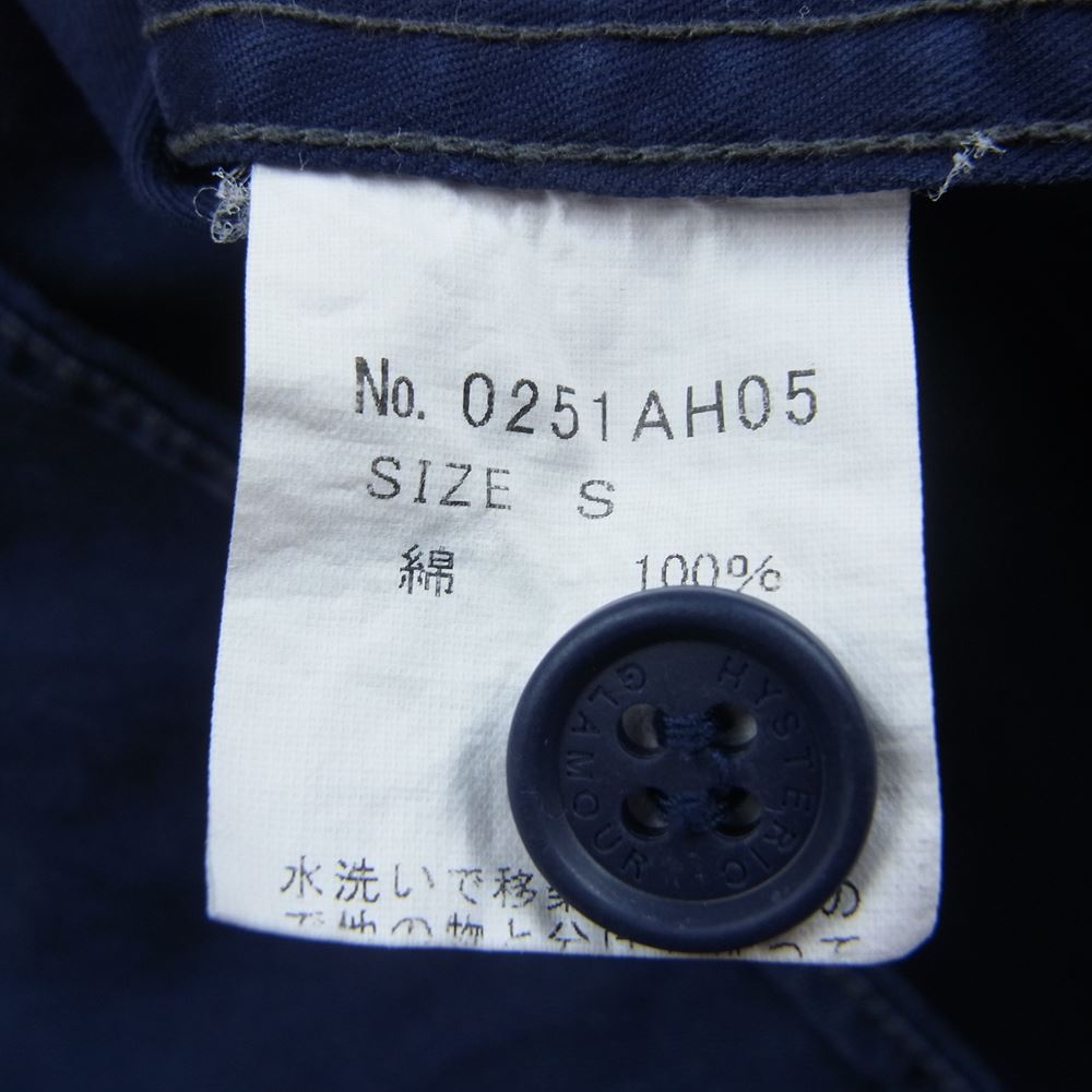 HYSTERIC GLAMOUR ヒステリックグラマー 0251AH05 ガールズワッペン ミリタリー ワーク 長袖 シャツ ネイビー系 S【中古】