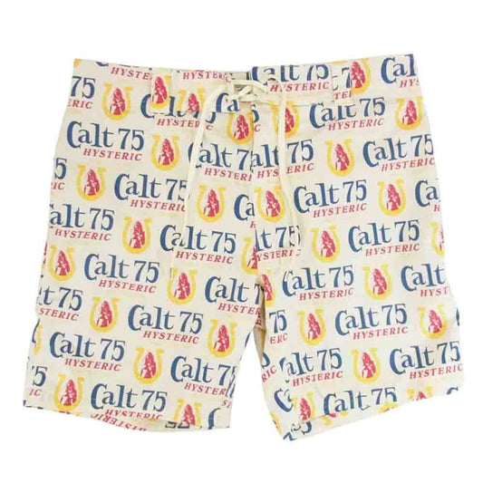 HYSTERIC GLAMOUR ヒステリックグラマー 0232QM01 CALT75 SHORTS HALF PANTS 総柄 ショーツ ショートパンツ オフホワイト系 S【中古】